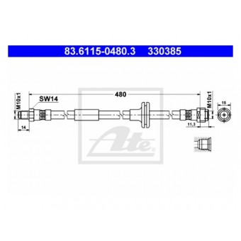 Fren Hortumu W140 W202 Ön; 140-Y/M 202-E/M